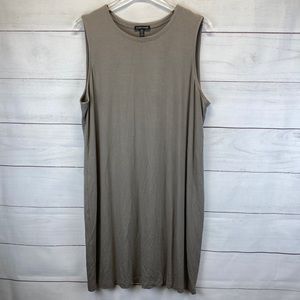 Eileen Fisher Taupe Sleeveless Shift Dress